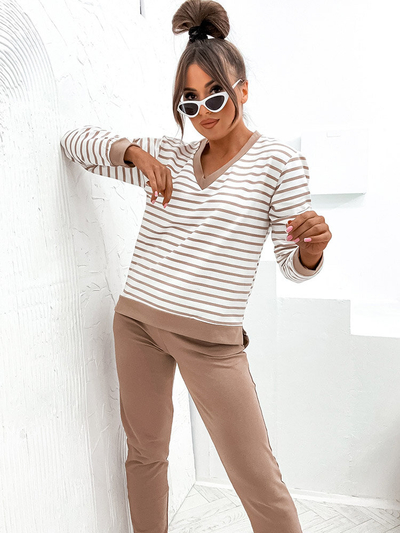 Royalfashion Women's striped cotton set