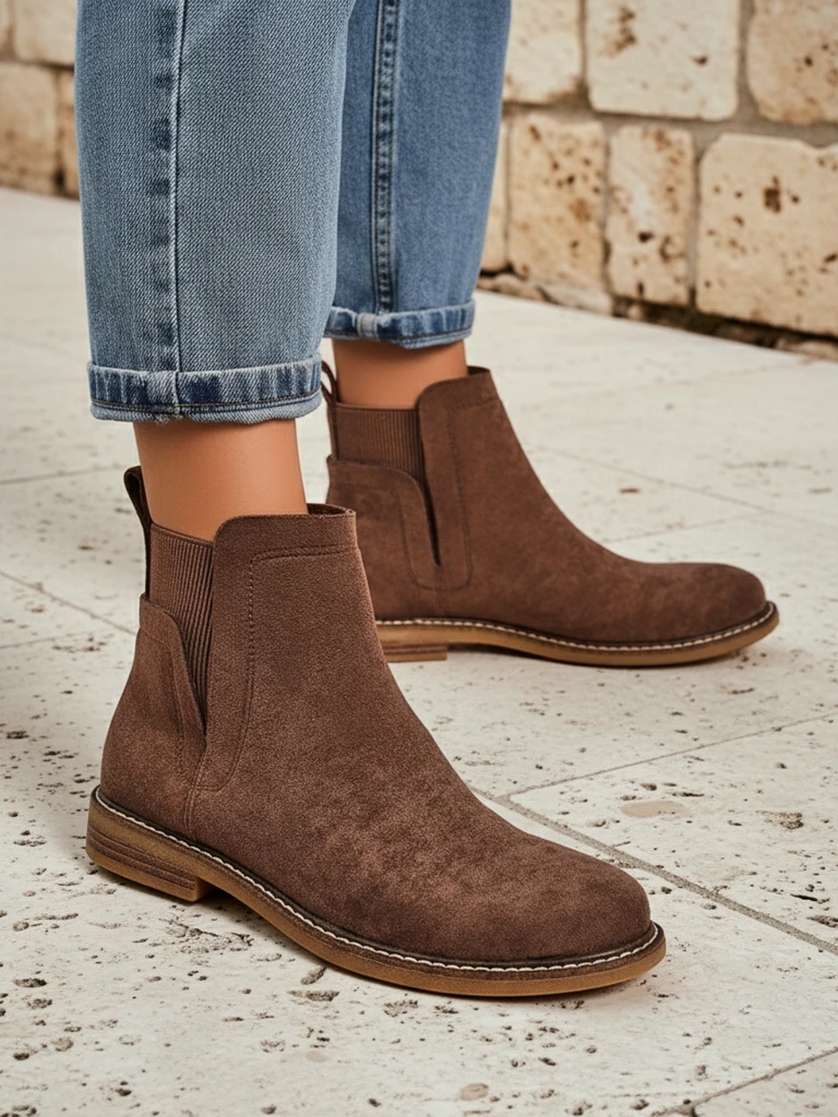 Women's Chelsea-style ankle boots made of eco-suede Veysi