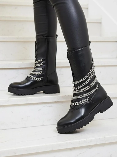 Royalfashion Sieviešu bagger zābaki melnā krāsā Goserre