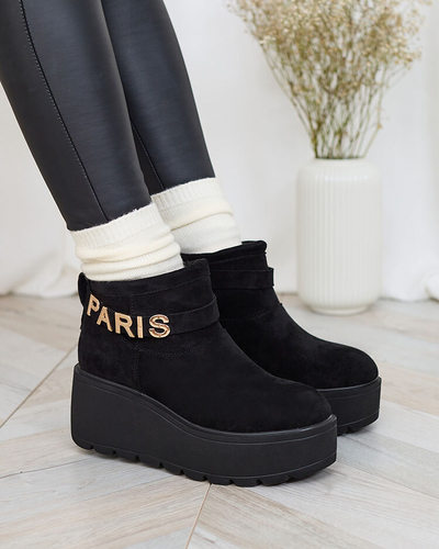 Royalfashion Black women's boots a'la snow boots with ornament Parisela