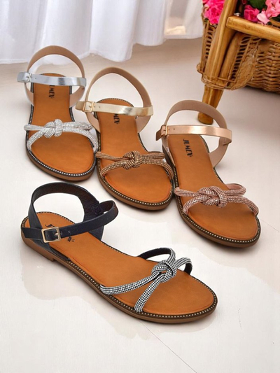 Royalfashion Women's Sandals with Decorative Rhinestones Bella Shine