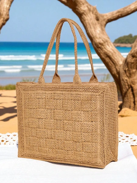 Royalfashion Large straw women's handbag Ariadne Raffia