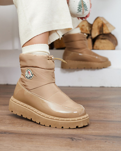 Royalfashion Sieviešu slips-on sniega zābaki brūnā krāsā Ireda