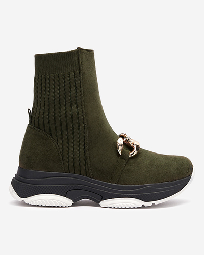 Women's green insulated eco-suede boots Cuzitta- Footwear