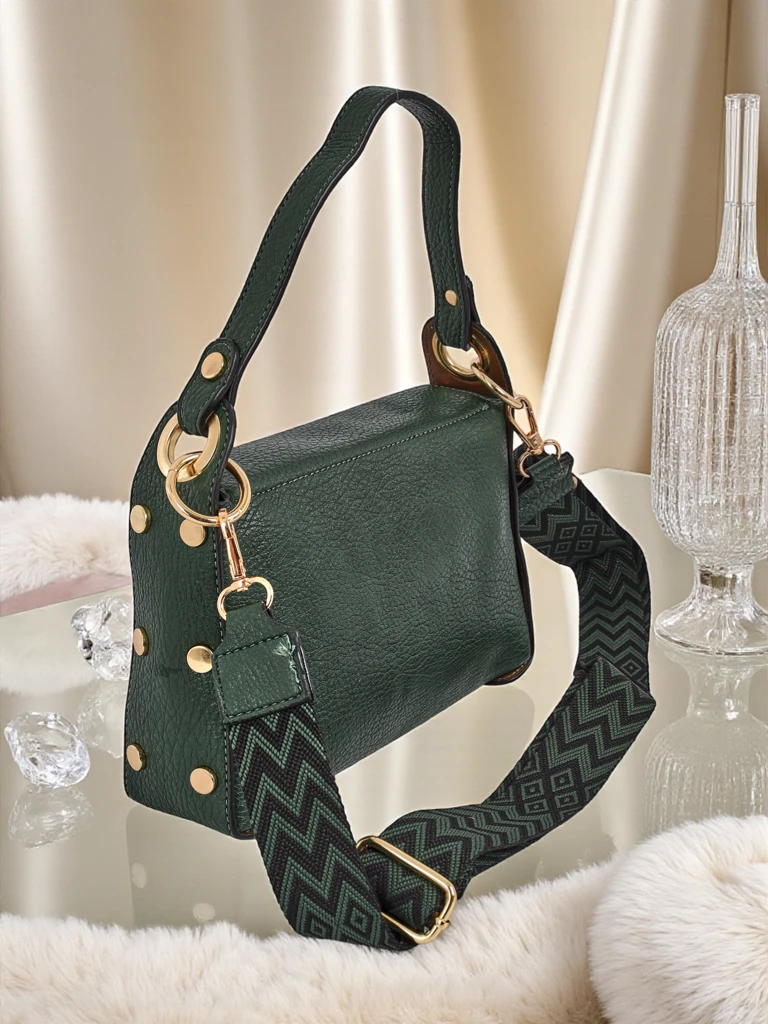 Aurelia Verde - women's eco-leather handbag with decoration