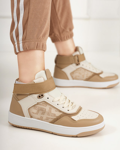 Women's light brown sports shoes with a high upper Retila - Footwear