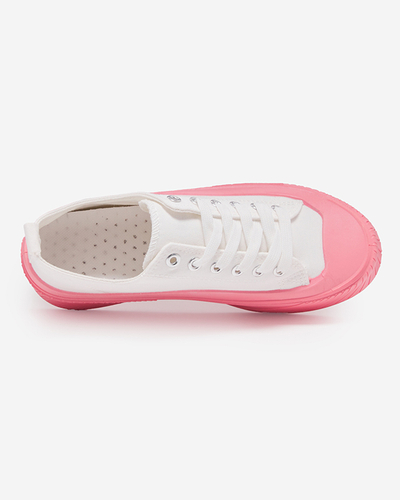 White and pink women's sneakers, type Nerikas sneakers - Footwear