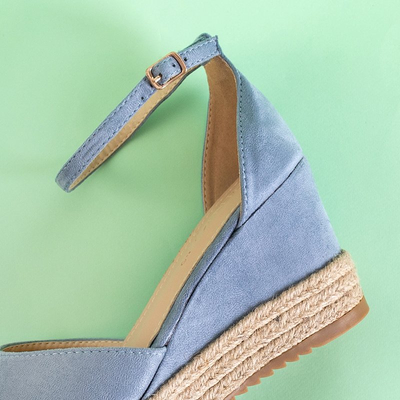 Blue women's wedge sandals Salome - Shoes