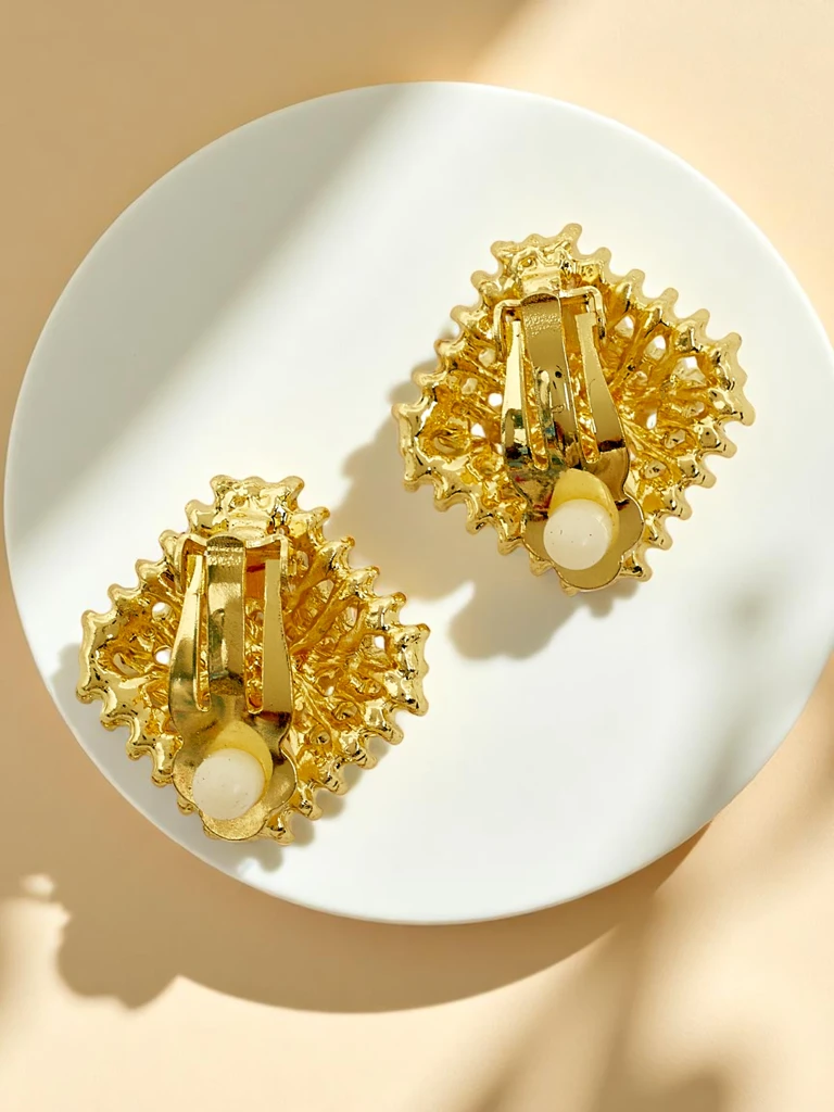 Royalfashion Sieviešu auskari-klipši ar kubiskā cirkonija akmeņiem