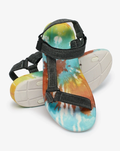 Royalfashion Black women's sandals with colored sole Asottil