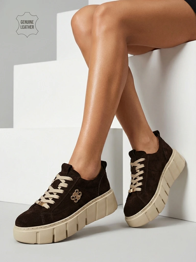 Women's Renos Natural Leather Sport Sneakers