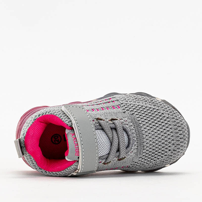 Gray children's sports shoes with pink elements Dons - Footwear