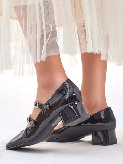 Royalfashion spīdīgi sieviešu kurpju zābaki ar siksnām Vible