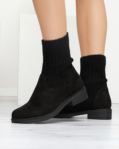 Black women's boots with a flexible Asencion upper - Footwear