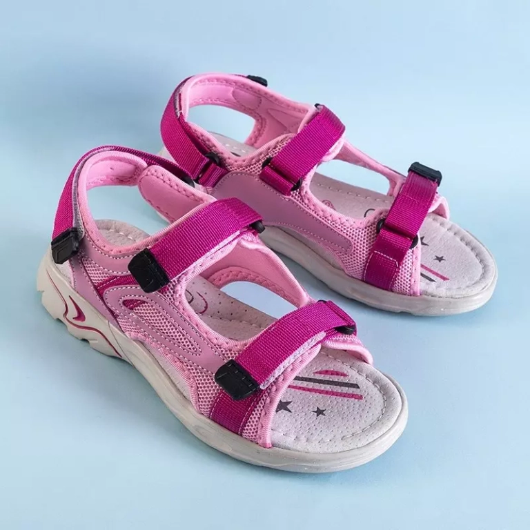 OUTLET Fuchsia children's sandals with Velcro Bloccia - Footwear