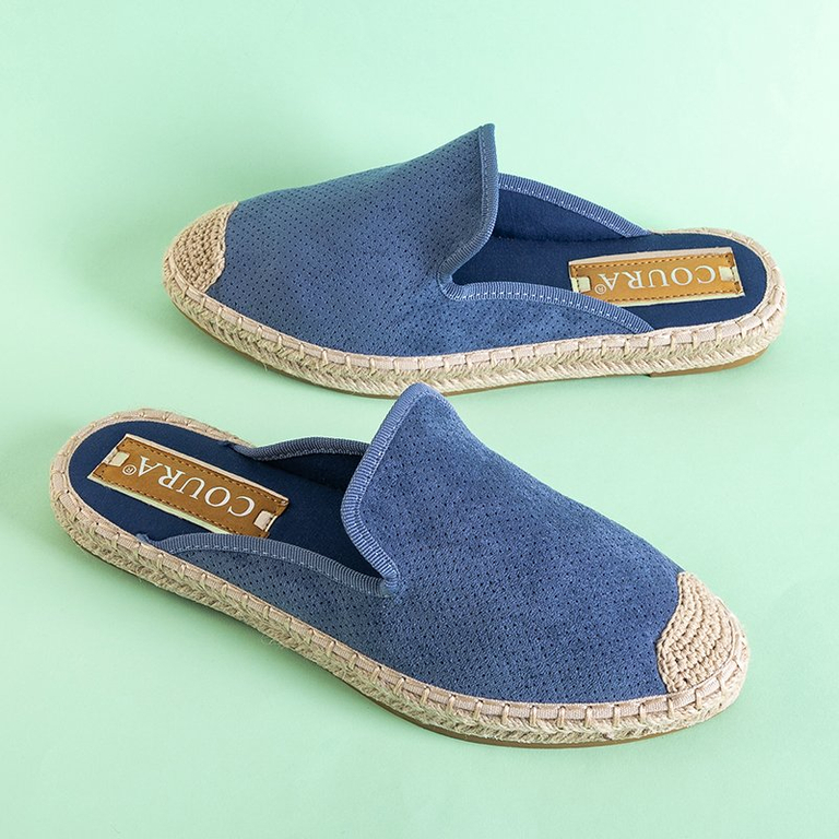 Women's flip-flops in blue Courine - Footwear