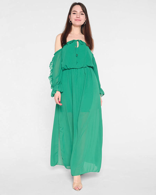 Ladies' dark green Spanish maxi dress - Clothing
