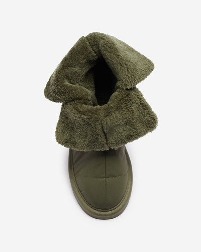 Tumši zaļi sieviešu zābaki a'la sniega zābaki Kalioli- Footwear