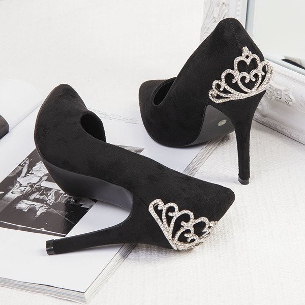 Black high heels with Devya decoration - Footwear