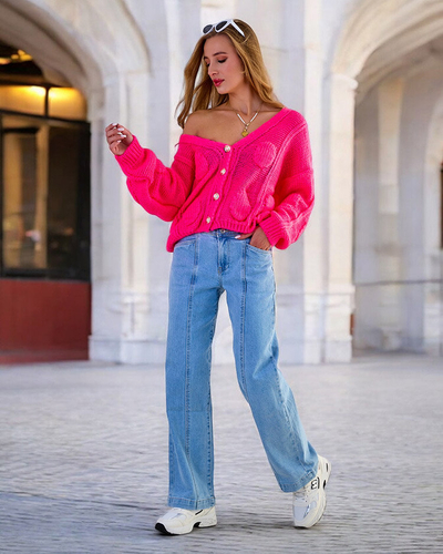 Royalfashion Women's knitted sweater with buttons