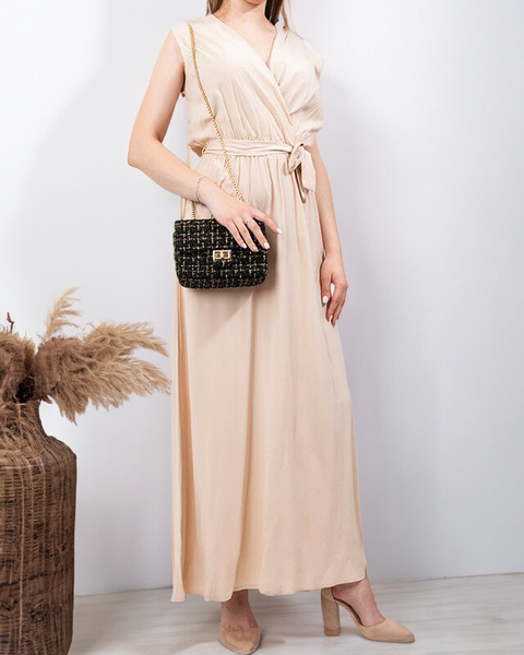 Beige women's maxi dress - Clothing