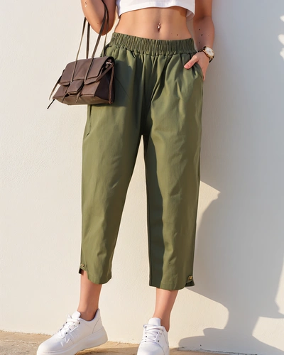 Royalfashion Simple women's fabric trousers 7/8