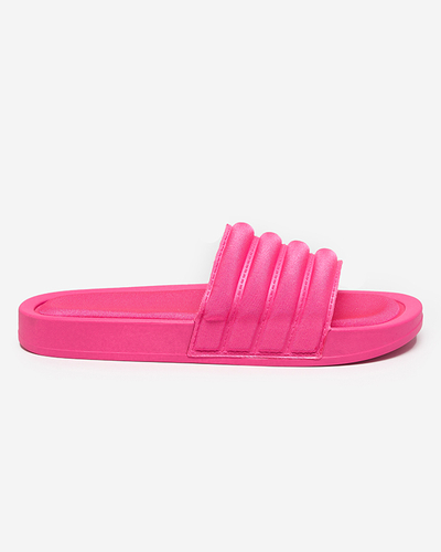 OUTLET Sieviešu fuksijas krāsas svītrainās flip-flops Lenira - Apavi