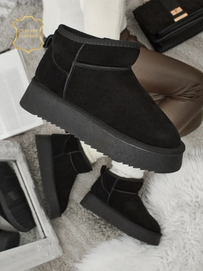 Kratke ženske čizme a'la snijeg od prirodne kože Elunara