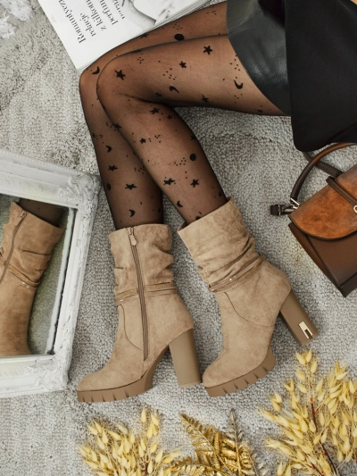 Women's Eco Suede Heeled Ankle Boots BrambleDusk