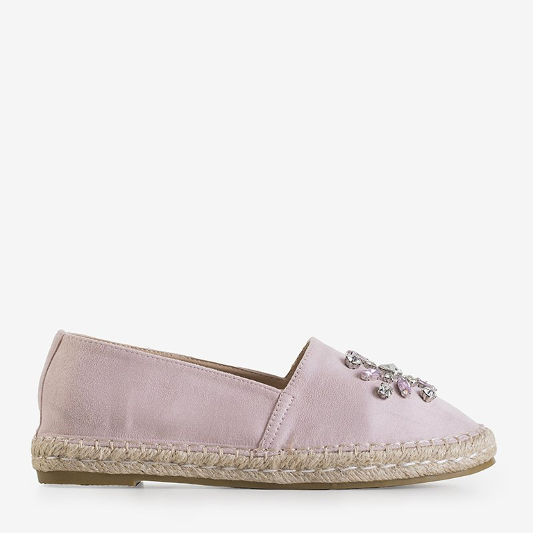 Light pink women's espadrilles with Lucila decorations - Footwear