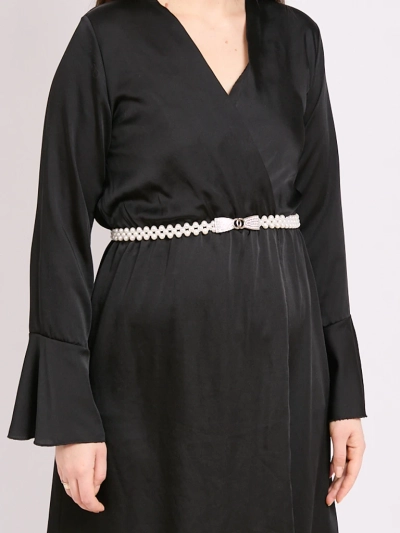 Pas damski Callista perłowy z klamrą kokardą – elegancja w stylu włoskim