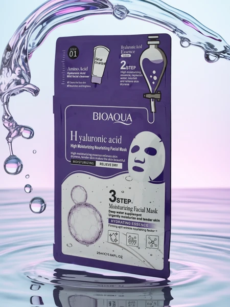 Maseczka 3W1- 1 čišćenje lica, 2 serum, 3 maseczka hidratantna s hijaluronskom kiselinom