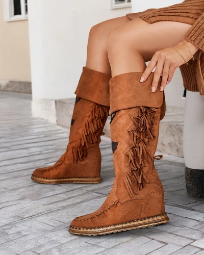 Royalfashion Sieviešu zābaki ar paslēptu enkuru Rotin