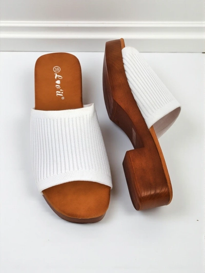 Royalfashion Lavri klapki na niskem obcasie Ribbed Grace