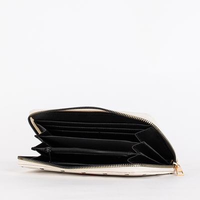 White women's large wallet with hearts - Accessories