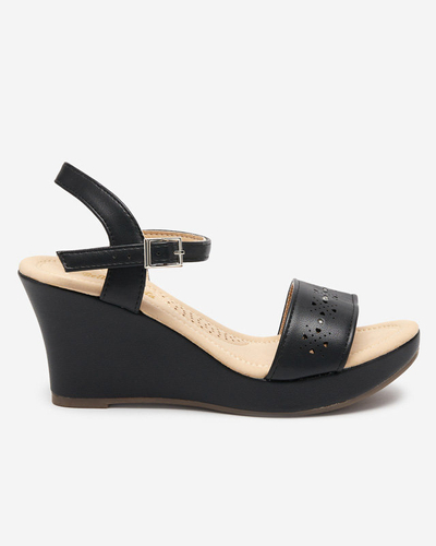 OUTLET Black women's wedge sandals Bellomia - Footwear