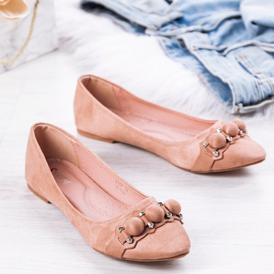 Dark pink ballerinas with Aya decorations - Footwear 1