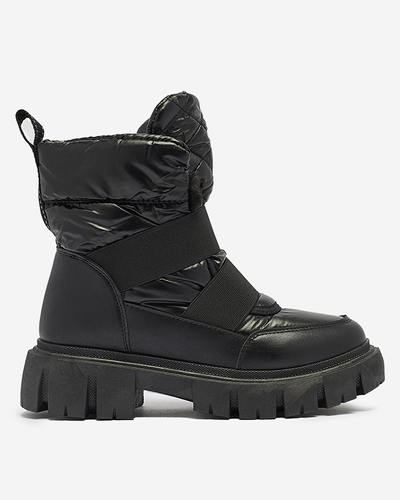 OUTLET Women's boots a'la snow boots on a flat sole in black Ferory- Footwear