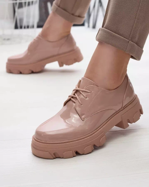 Rozā lakoti sieviešu puspapēži Delgor- Apavi