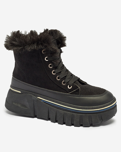 Black women's lace-up platform snow boots Neatesa - Footwear