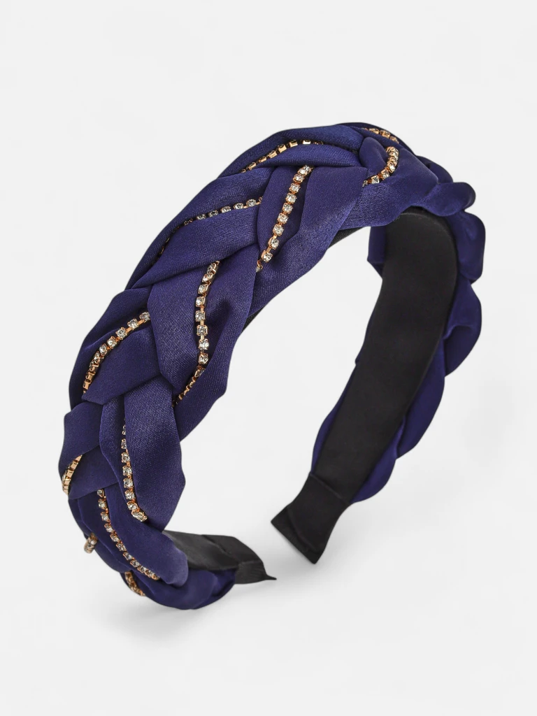 Royalfashion Braided Hairband with Cubic Zirconia