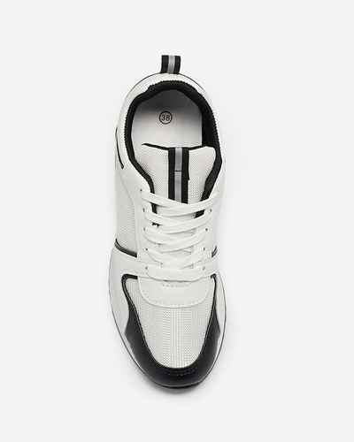 White women's sports shoes with black Ruby inserts - Footwear