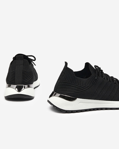 OUTLET Erina women's black woven sneakers - Footwear