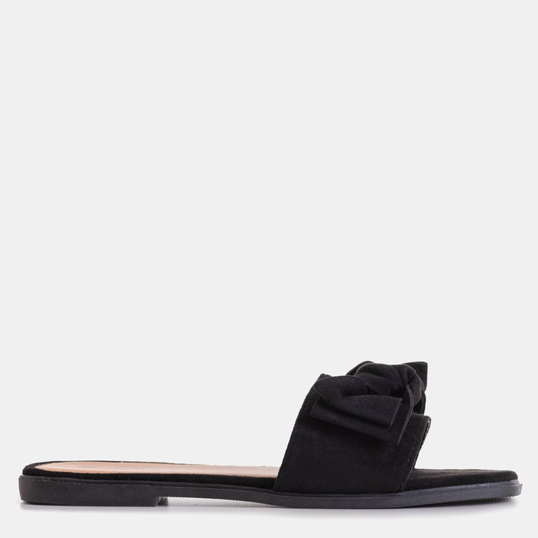 Black women's flip-flops with bow Bonjour - Footwear