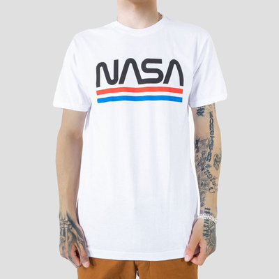 White cotton men's t-shirt with inscription - Clothing