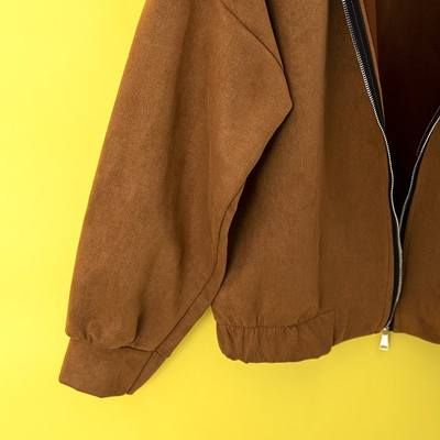 Brown suede jacket for women - Clothing
