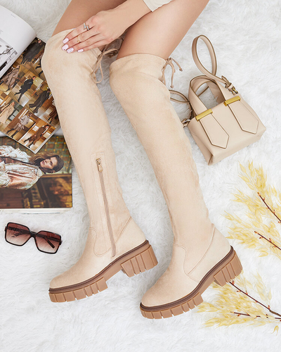 Royalfashion Sieviešu zābaki pāri ceļgaliem Staroll