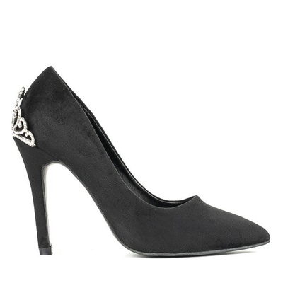 Black high heels with Devya decoration - Footwear