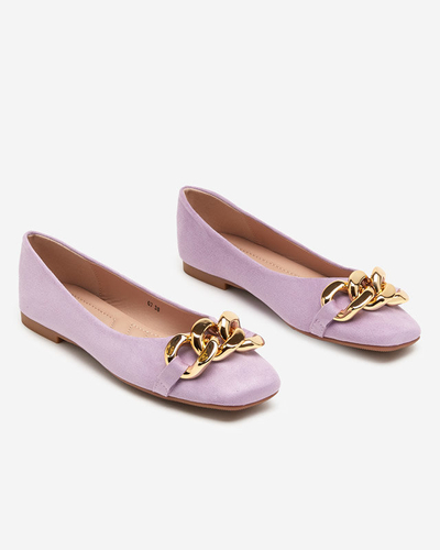 OUTLET Violet women's ballerinas with Caviene decoration - Footwear