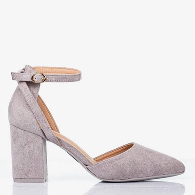 Gray pumps on a higher post Party Time - Footwear 1